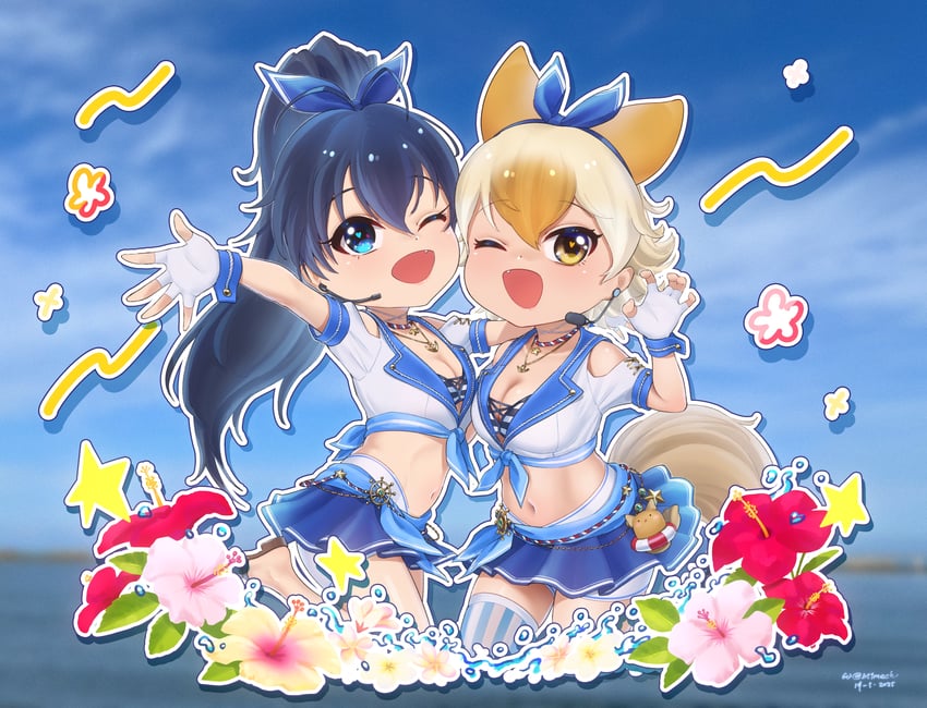 ganaha hibiki, coyote, and coyopotato (idolmaster and 2 more) drawn by beleven