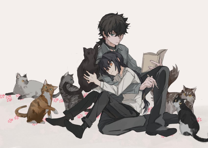 yamato takeru and miyamoto iori (fate and 2 more) drawn by coral12131