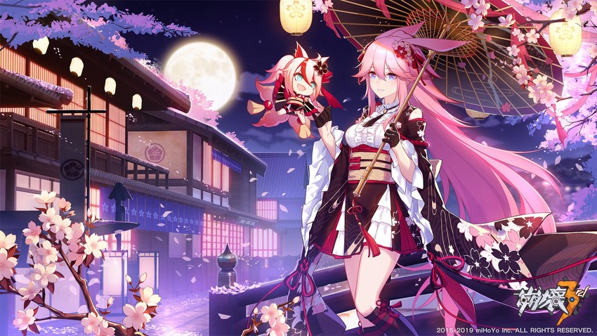 yae sakura, rin, and higokumaru (honkai and 1 more) drawn by ff12138