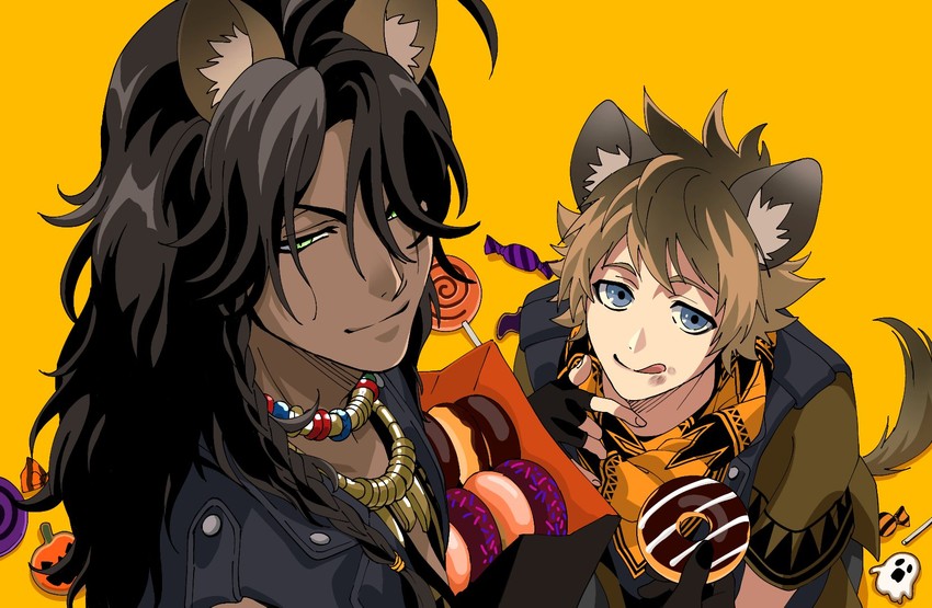 leona kingscholar and ruggie bucchi (twisted wonderland) drawn by gaox2wanx2