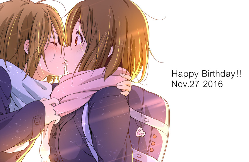 hirasawa yui and tainaka ritsu (k-on!) drawn by sawanatsu_mikan