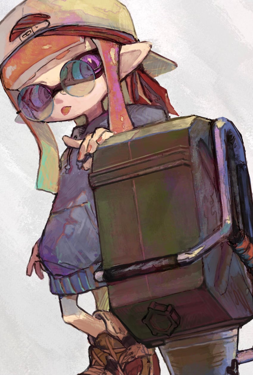 inkling player character and inkling girl (splatoon) drawn by shima_(shimmer_7y)