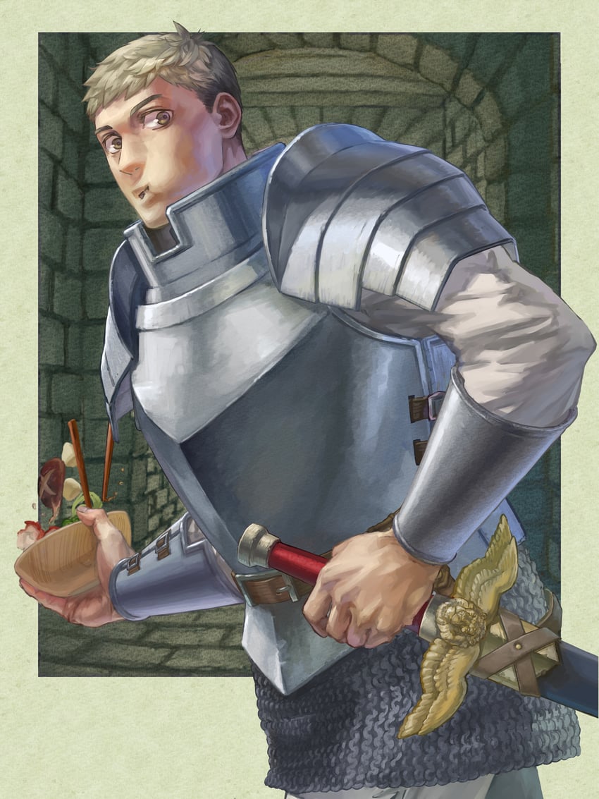 laios touden and kensuke (dungeon meshi) drawn by yomoyama_yotabanashi