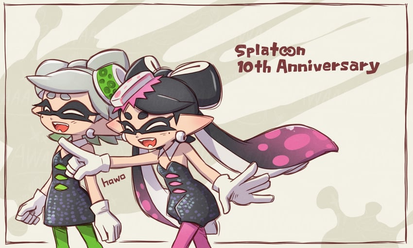 callie and marie (splatoon and 1 more) drawn by splatoon_hawo