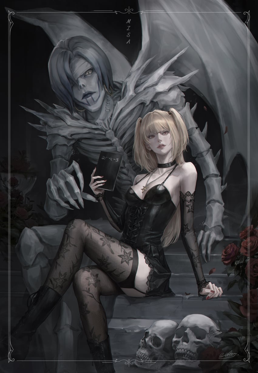 amane misa and rem (death note) drawn by aendi_en_d_endei