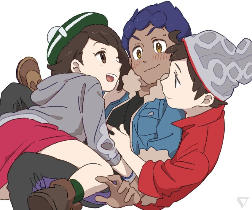 gloria, hop, and victor (pokemon and 1 more) drawn by sankaku