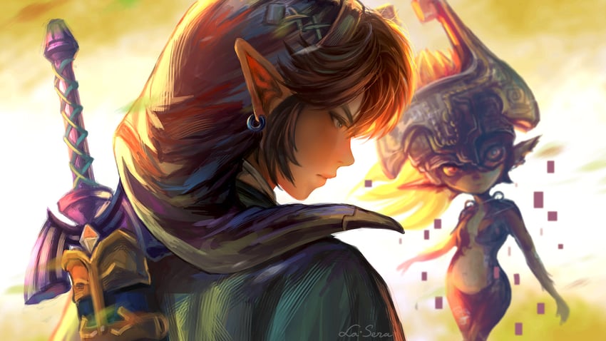 link and midna (the legend of zelda and 1 more) drawn by la-sera