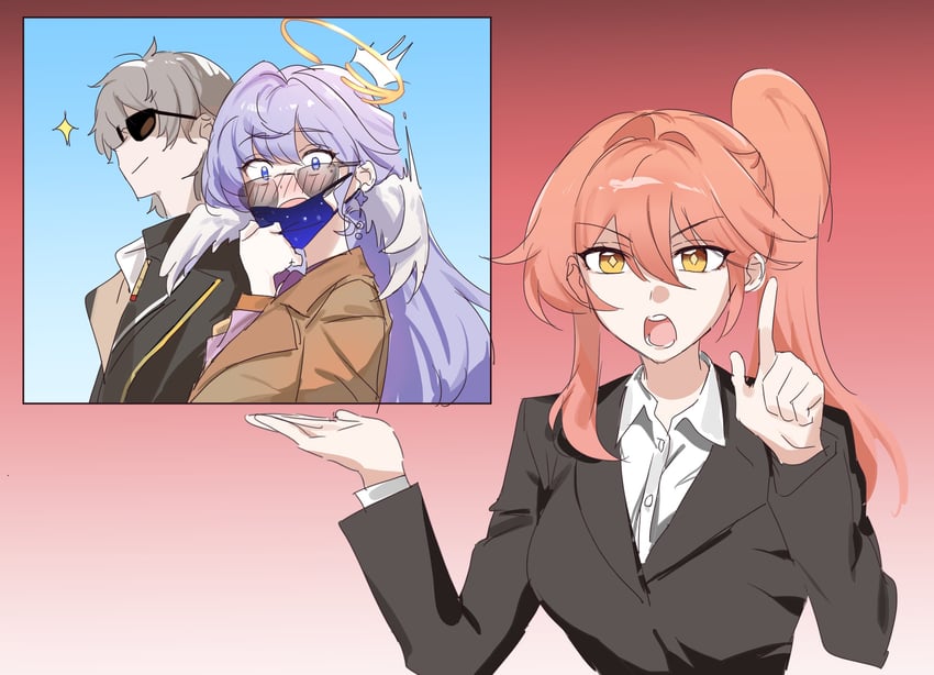trailblazer, caelus, robin, and guinaifen (honkai and 1 more) drawn by kame_(addlechicken)