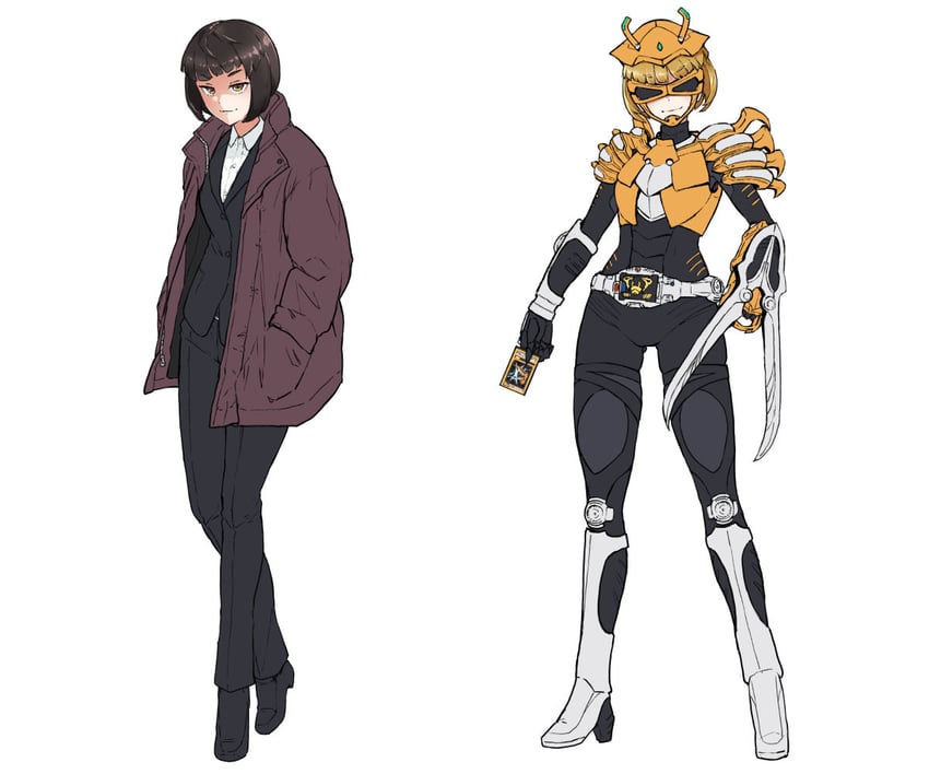 kamen rider scissors and sudou masashi (kamen rider and 1 more) drawn by eidenjyou1997