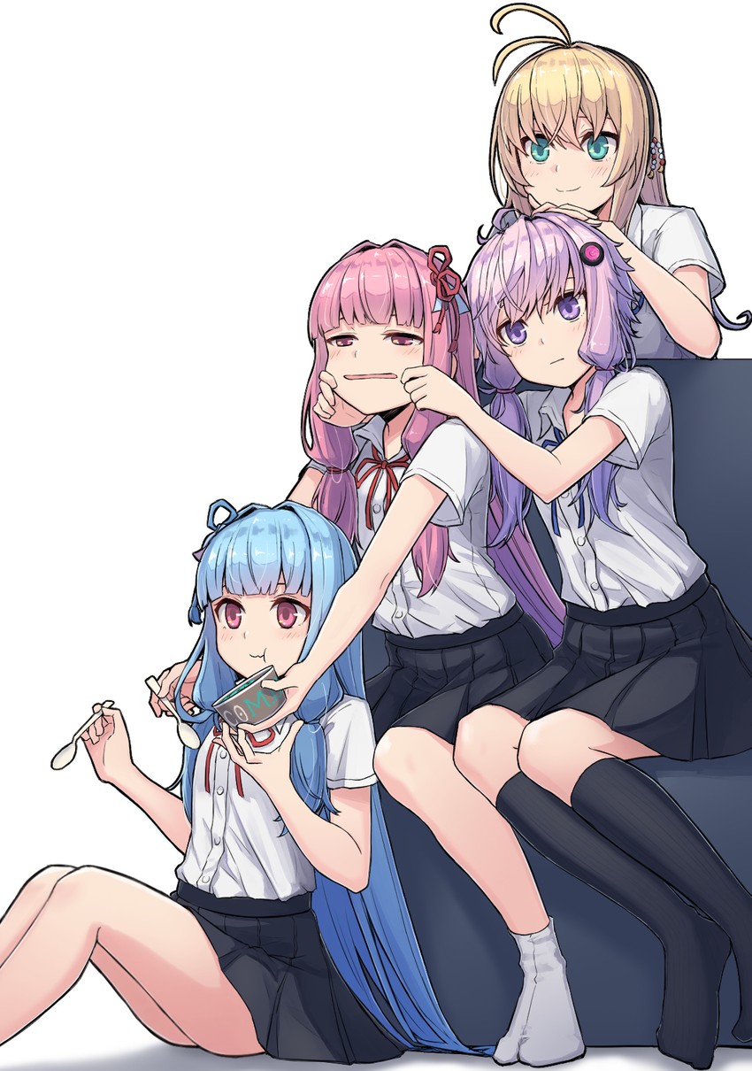 yuzuki yukari, kotonoha akane, kotonoha aoi, and tsurumaki maki (vocaloid and 1 more) drawn by amekaze_yukinatsu