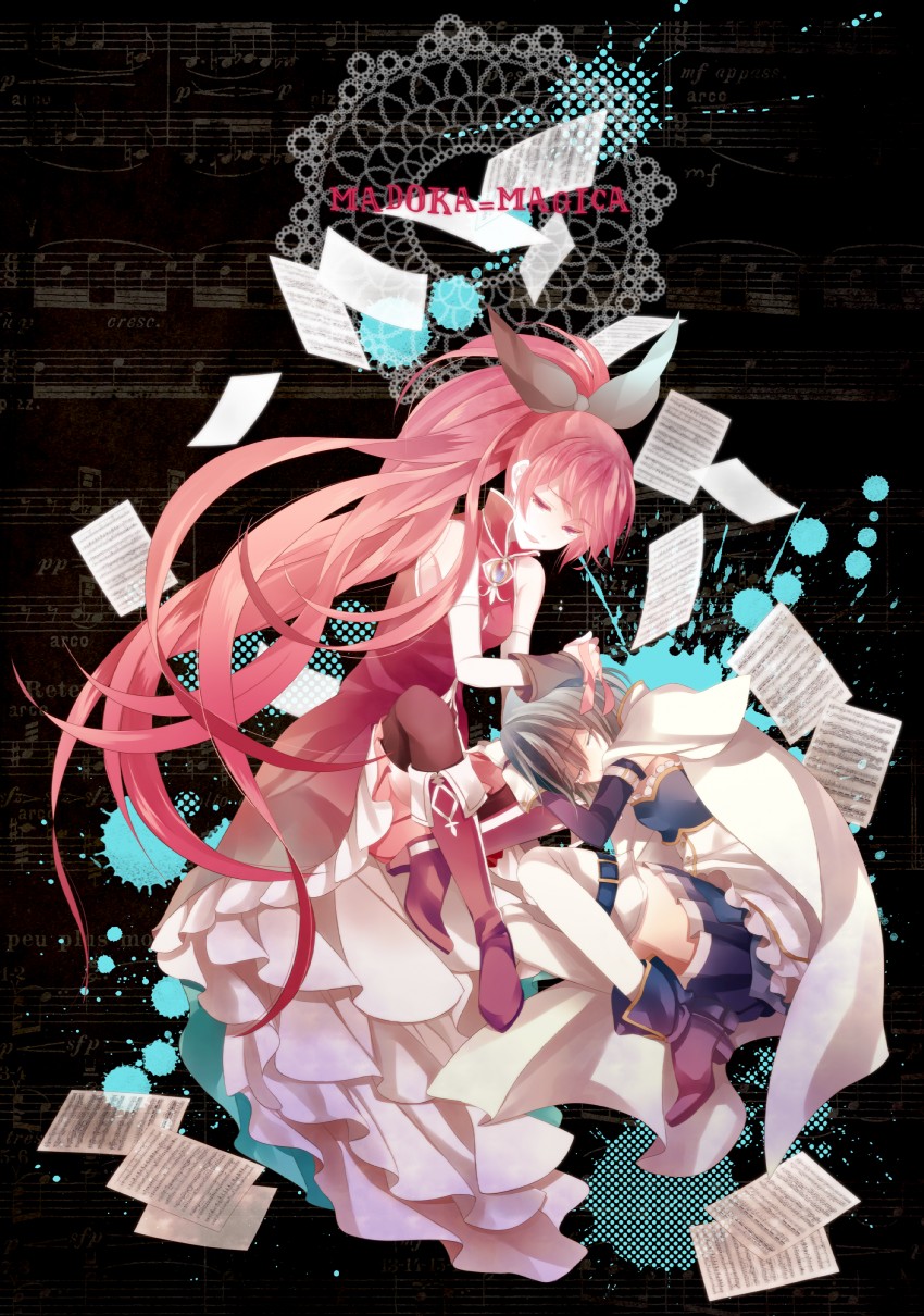 miki sayaka and sakura kyoko (mahou shoujo madoka magica) drawn by macco