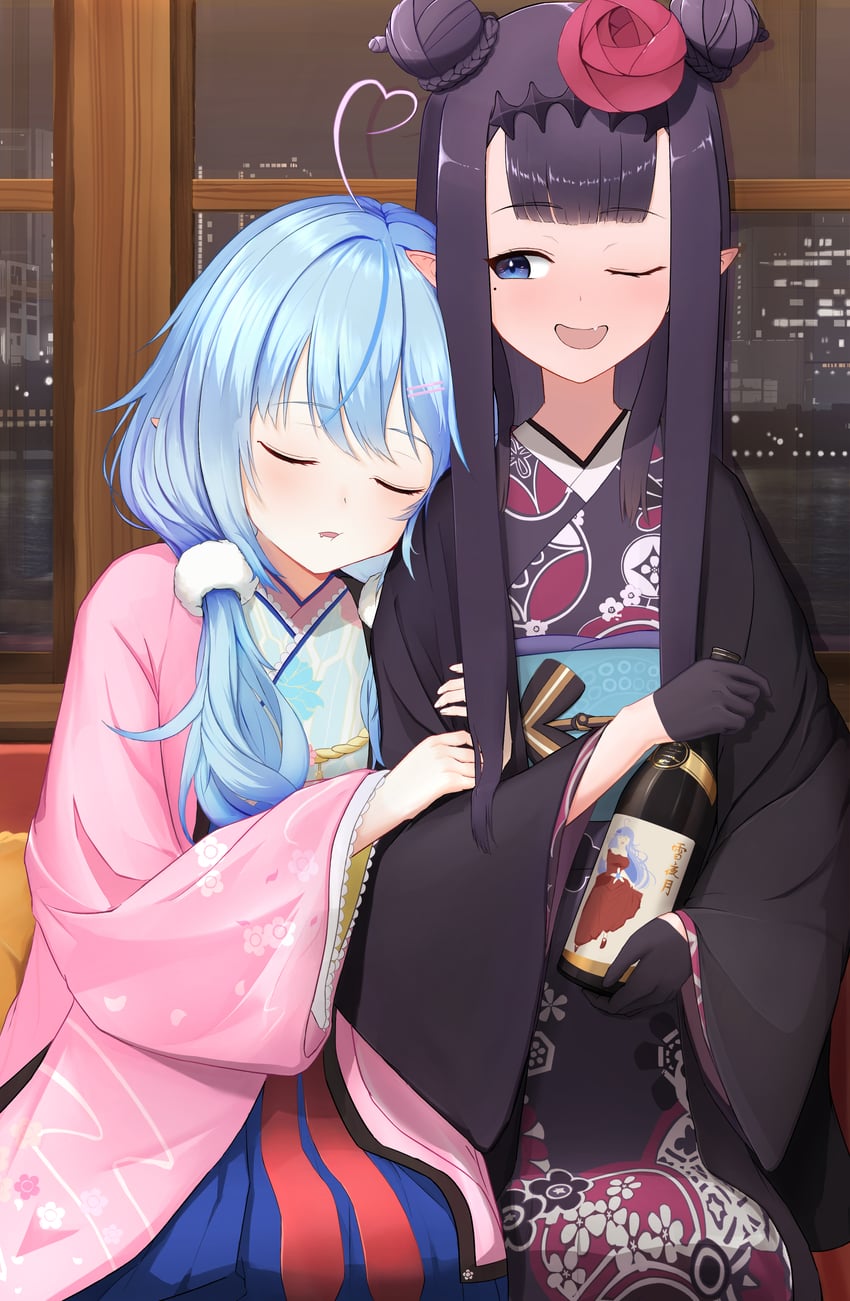 ninomae ina'nis and yukihana lamy (hololive and 1 more) drawn by atakisin_i