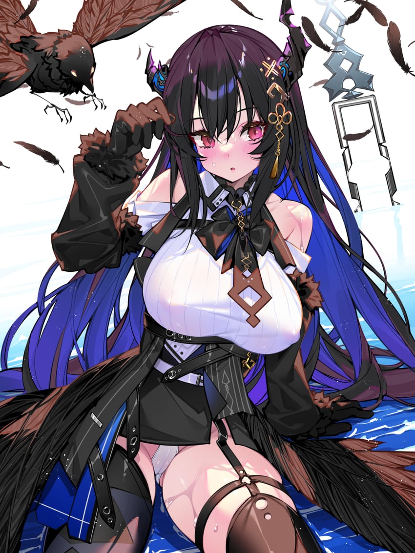 nerissa ravencroft and shadow (hololive and 1 more) drawn by waterring