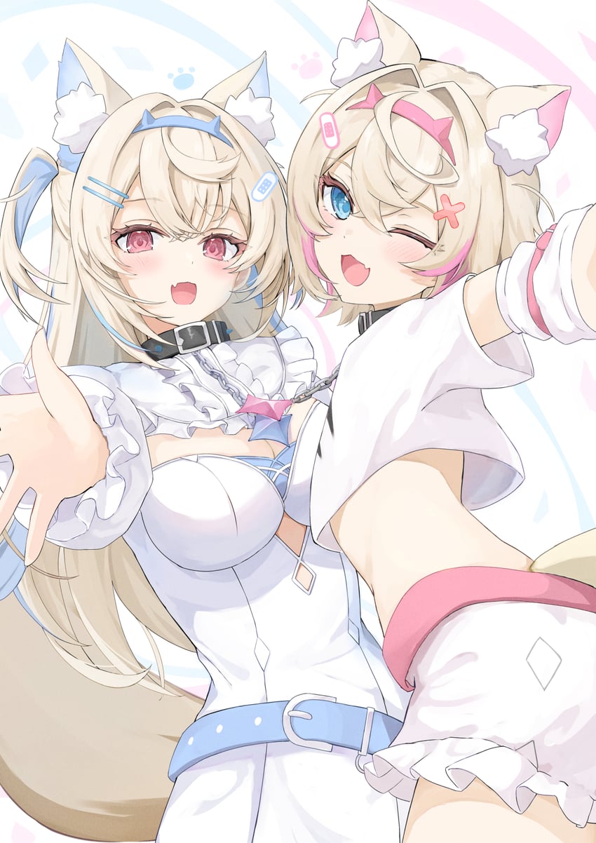 fuwawa abyssgard and mococo abyssgard (hololive and 1 more) drawn by paru_(parunprunpa)