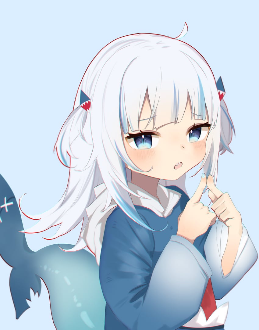 gawr gura (hololive and 1 more) drawn by toushuma