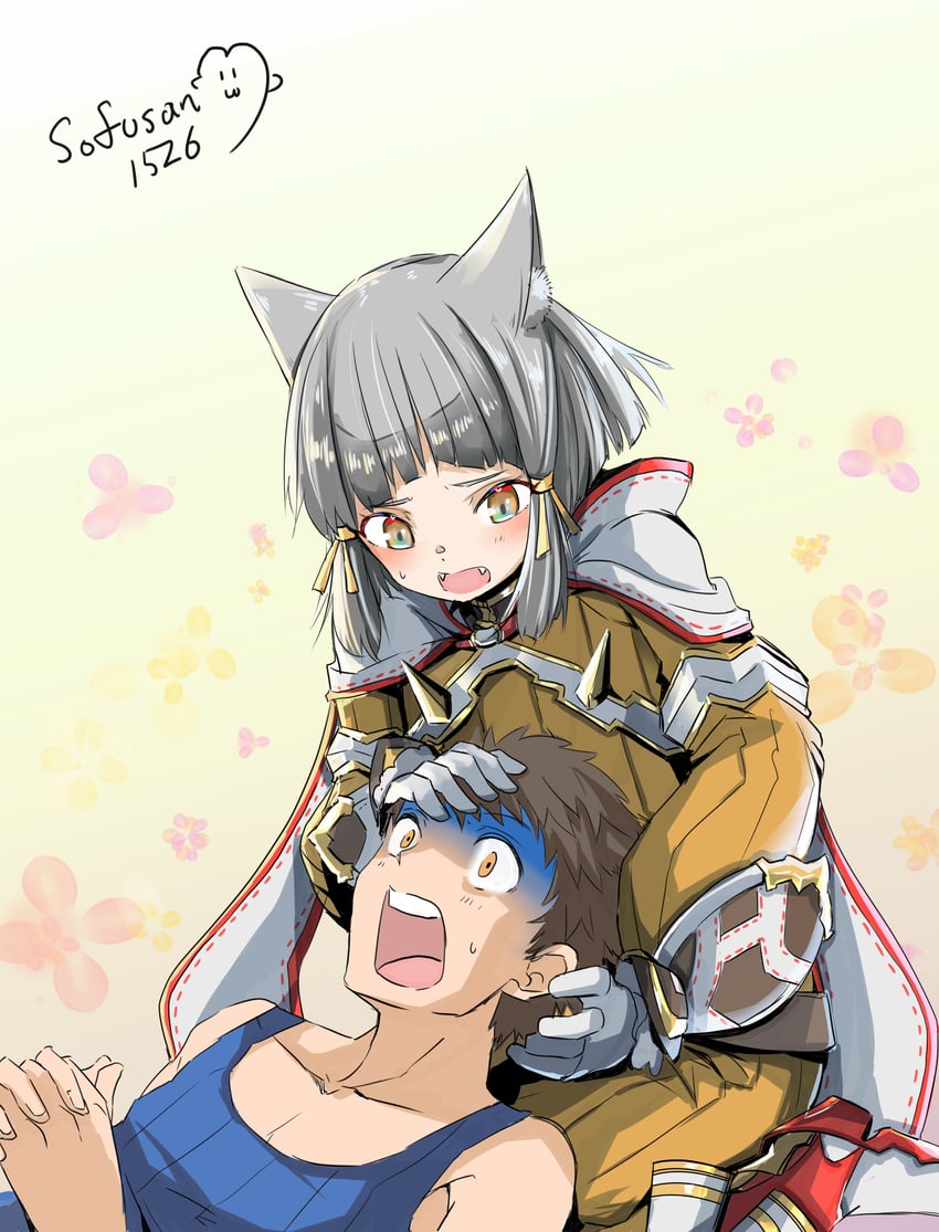 nia and rex (xenoblade chronicles and 1 more) drawn by sofusan1526