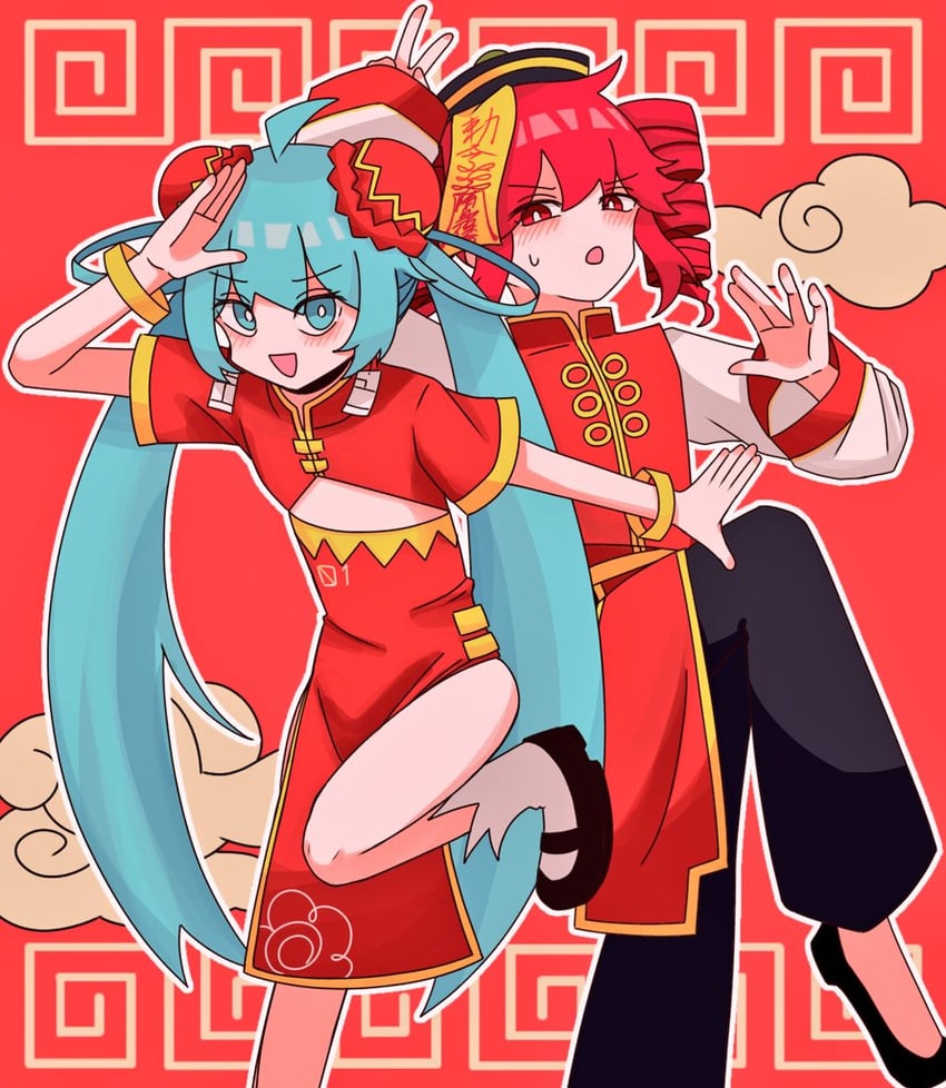 hatsune miku and kasane teto (vocaloid and 3 more) drawn by yu_jc096