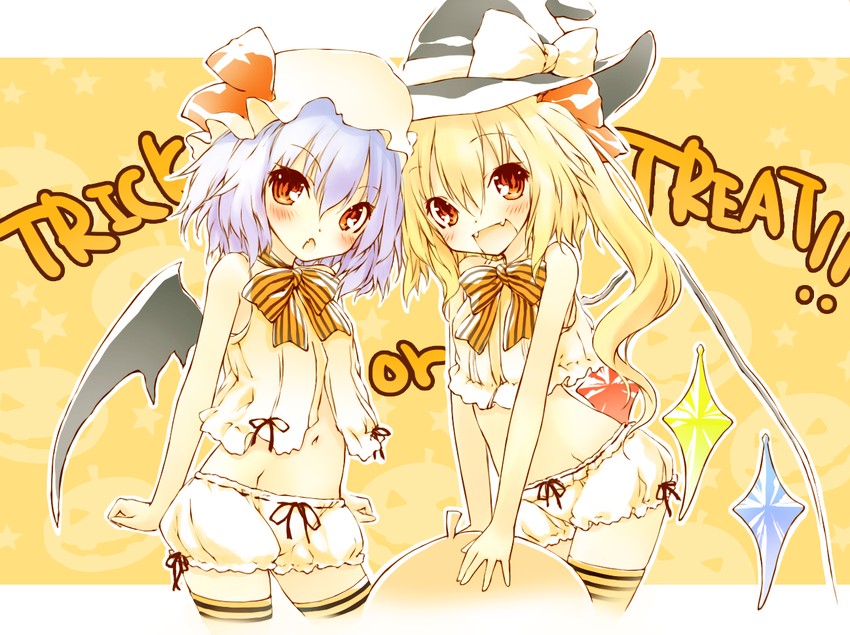remilia scarlet and flandre scarlet (touhou) drawn by saeki_touma