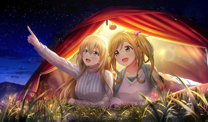 inuyama aoi and nozaki yuuki (yurucamp and 2 more)