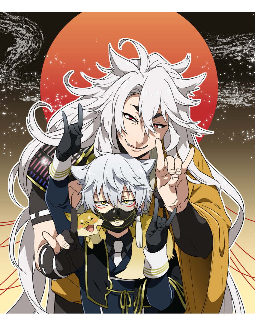 kogitsunemaru, nakigitsune, and nakigitsune's fox (touken ranbu) drawn by natsuo_(720ge)