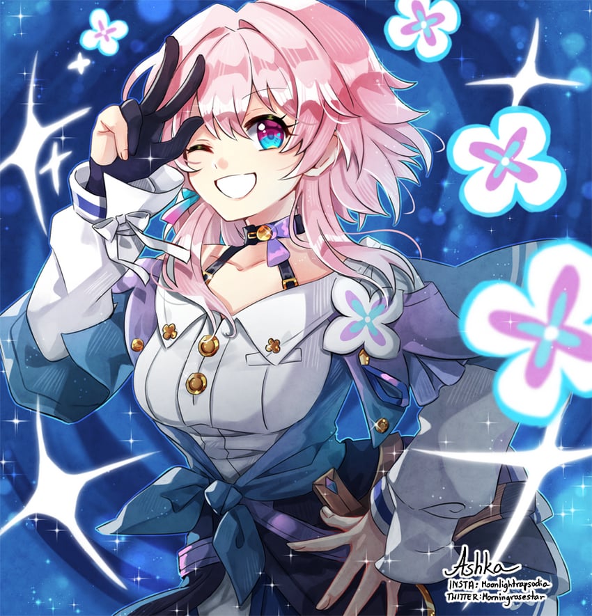 march 7th (honkai and 1 more) drawn by morningrosestar