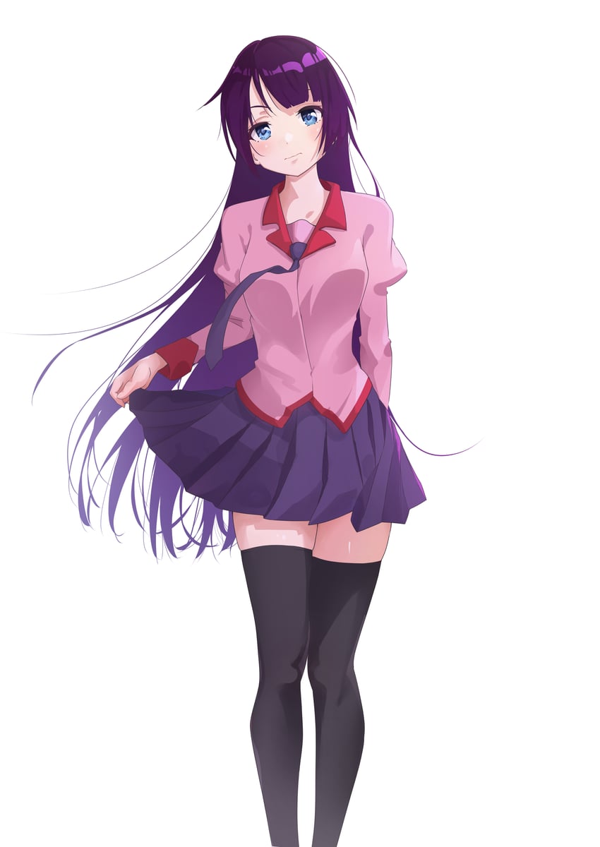 senjougahara hitagi (monogatari and 1 more) drawn by obi3