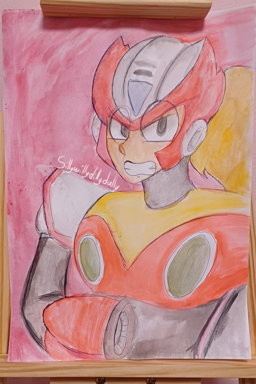 zero (mega man and 1 more) drawn by sillywillydillydally