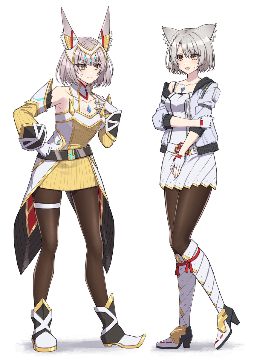 nia and mio (xenoblade chronicles and 1 more) drawn by shinae
