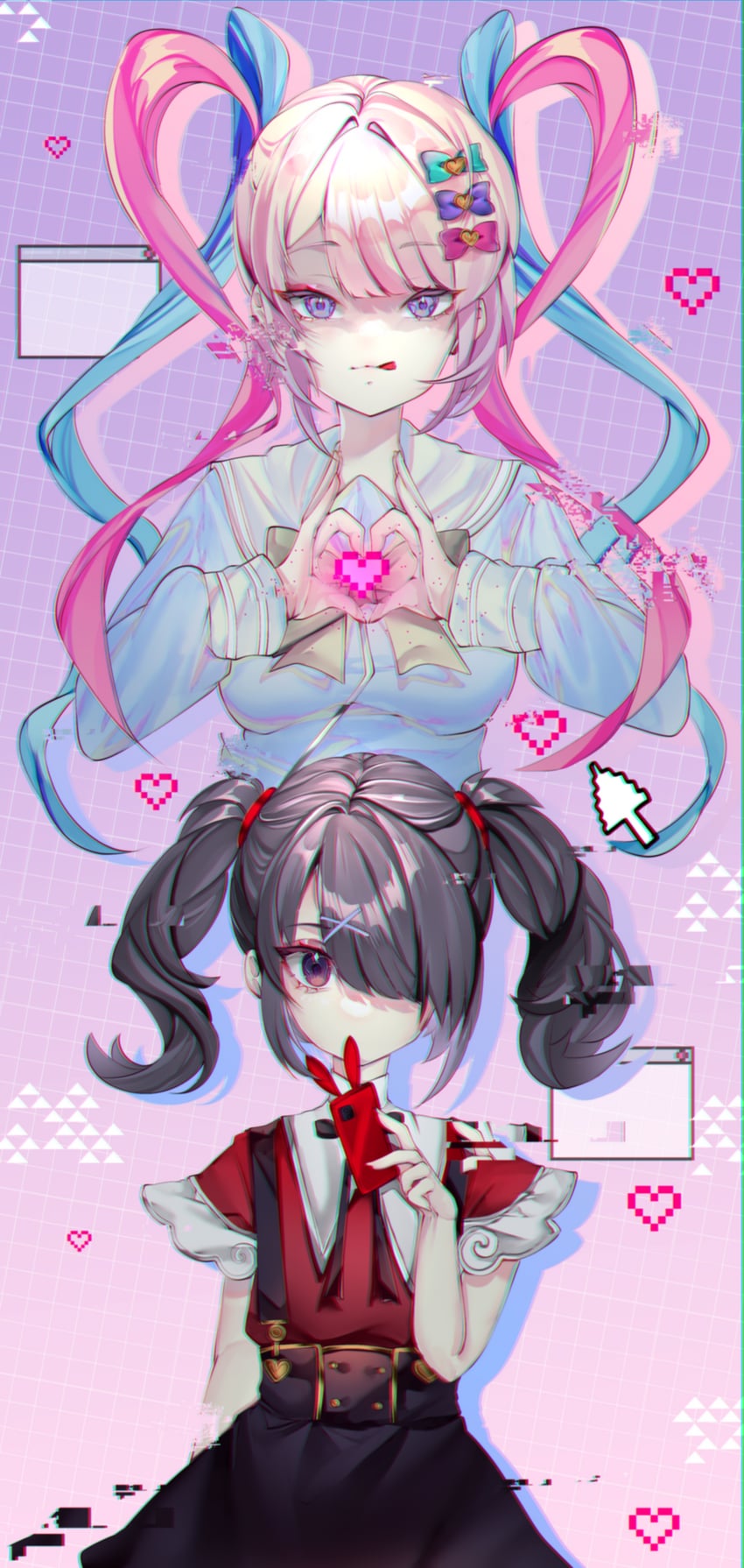 chouzetsusaikawa tenshi-chan and ame-chan (needy girl overdose) drawn by tactoki
