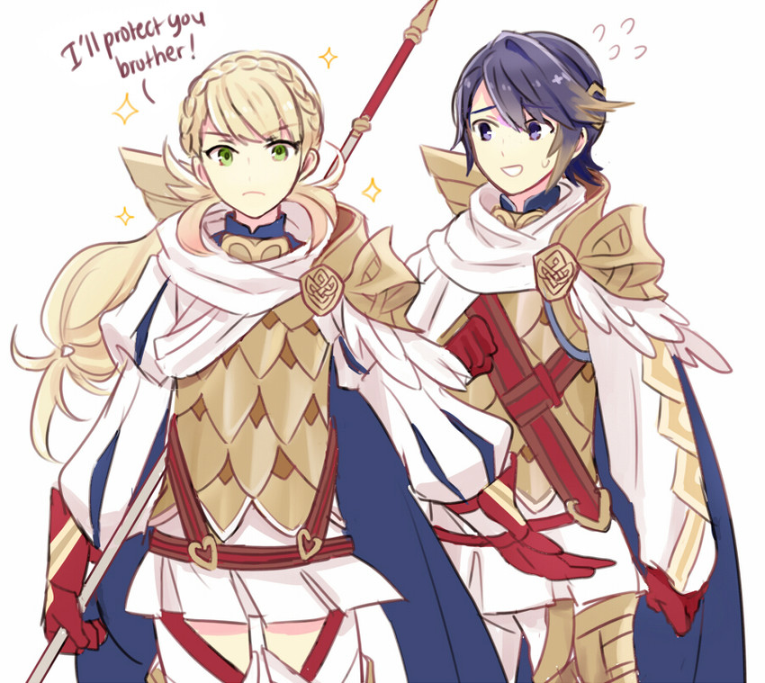sharena and alfonse (fire emblem and 1 more) drawn by dinikee