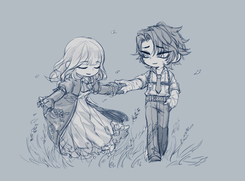 heathcliff and catherine (project moon and 1 more) drawn by es_limbus