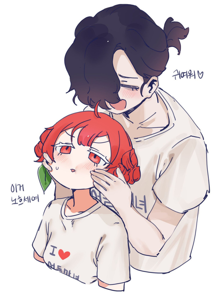 pomegranate cookie and licorice cookie (cookie run and 1 more) drawn by hufy