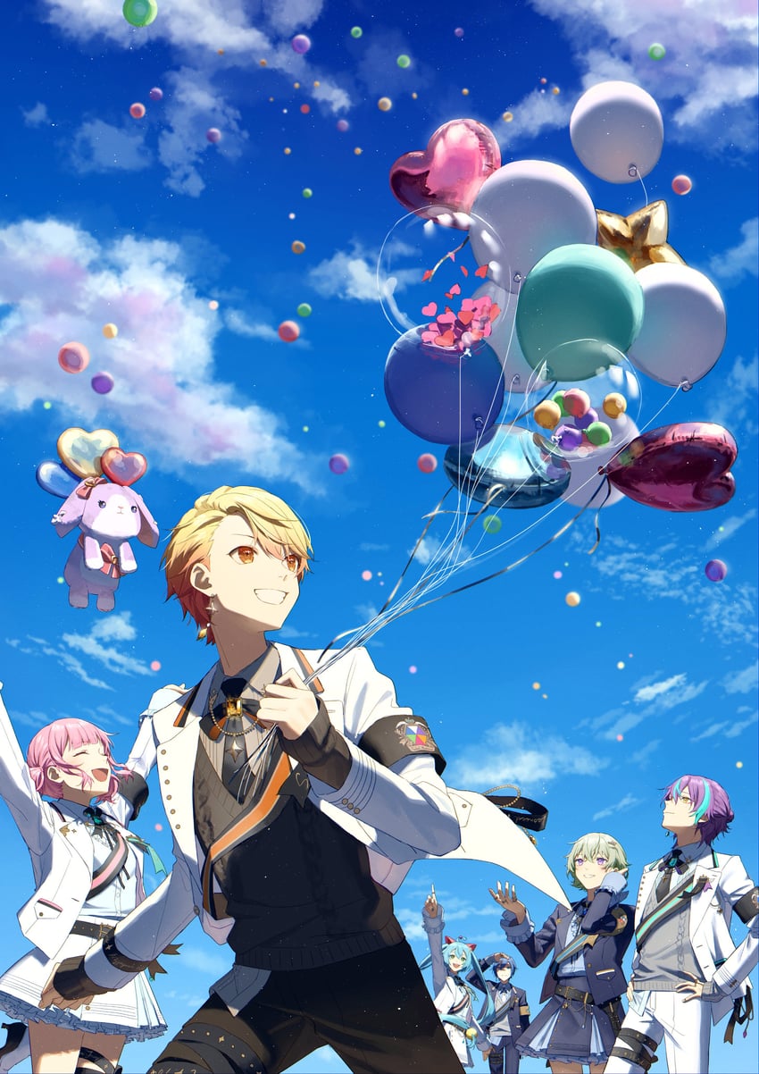 hatsune miku, kaito, ootori emu, tenma tsukasa, kusanagi nene, and 4 more (vocaloid and 1 more) drawn by sorashiroumi