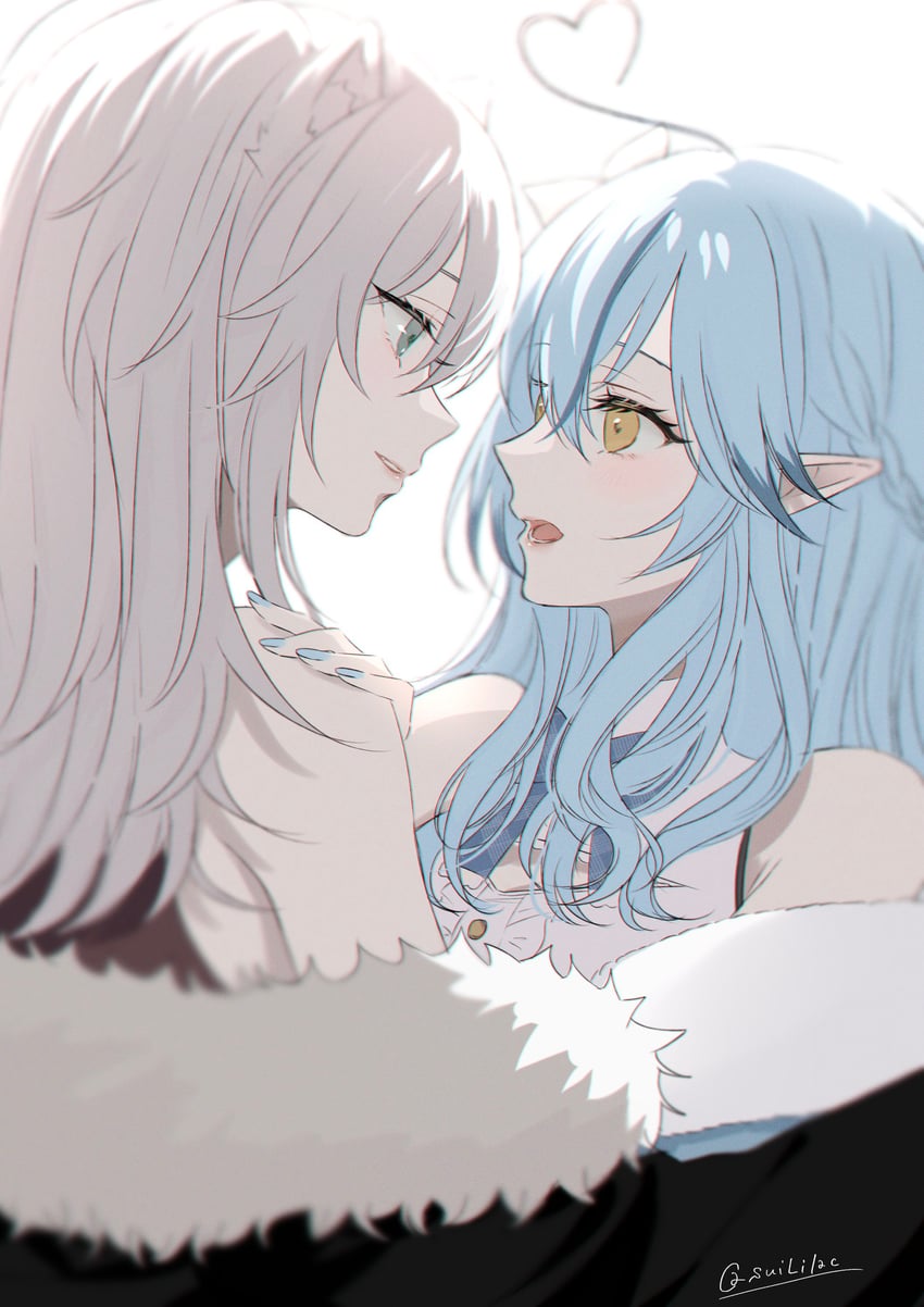yukihana lamy and shishiro botan (hololive) drawn by sui_(camellia)