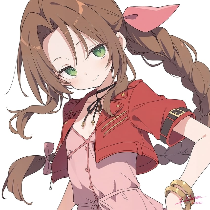 aerith gainsborough (final fantasy and 3 more) drawn by yuusha_menma