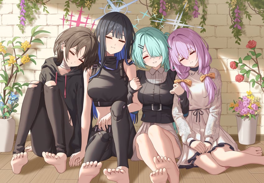 saori, atsuko, hiyori, and misaki (blue archive) drawn by simoumi_217