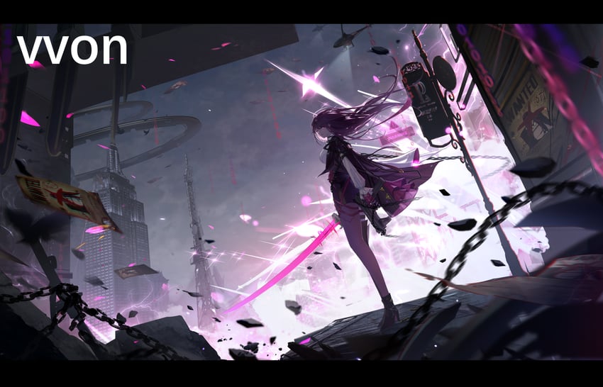 kafka (honkai and 1 more) drawn by v-von