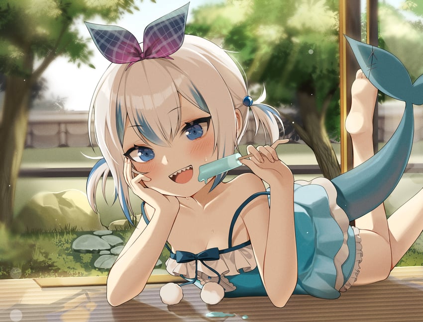 gawr gura (hololive and 1 more) drawn by ddungddang
