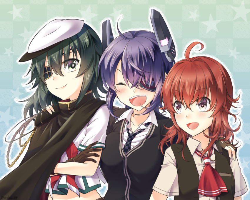 tenryuu, kiso, and arashi (kantai collection) drawn by kotobuki_(momoko_factory)