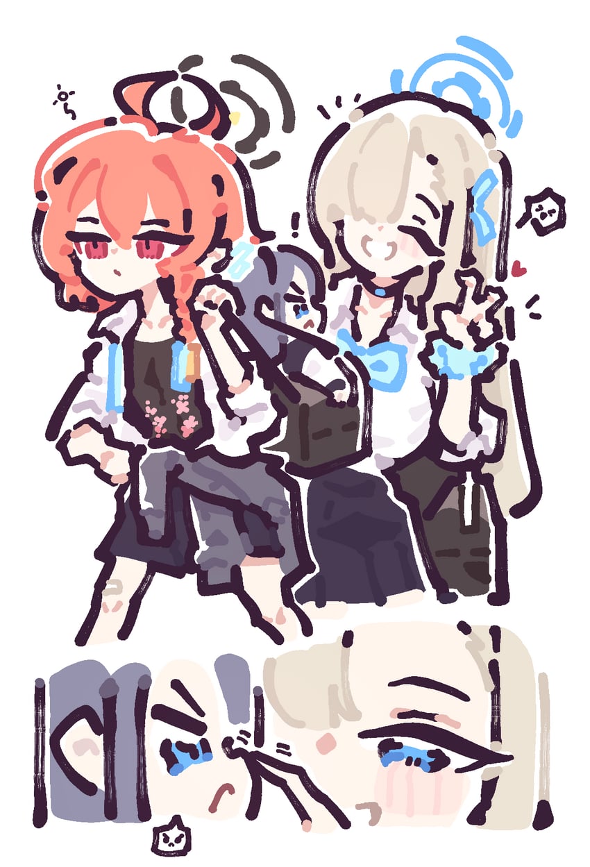 asuna, aris, and neru (blue archive) drawn by 294_(ranaga)