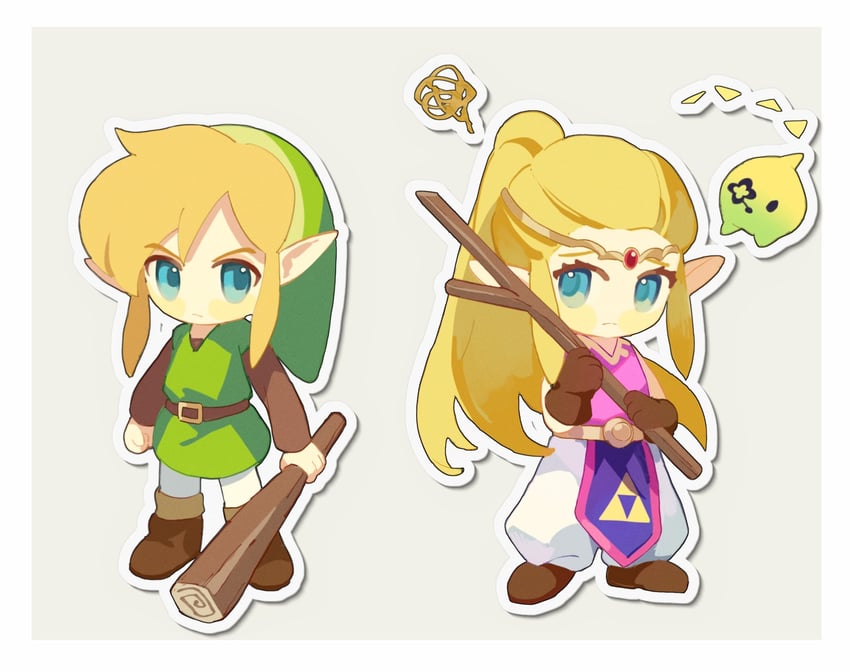 link, princess zelda, and tri (the legend of zelda and 1 more) drawn by mmmaki_0