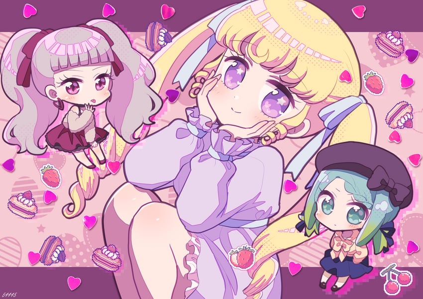 yumekawa yui, nijiiro nino, koda michiru, and miichiru (pretty series and 2 more) drawn by koyoshi_yoko