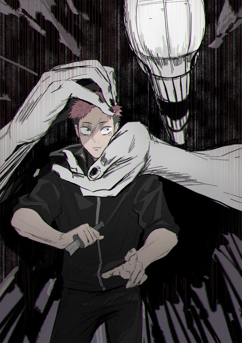 itadori yuuji and orimoto rika (jujutsu kaisen) drawn by aaddooii33