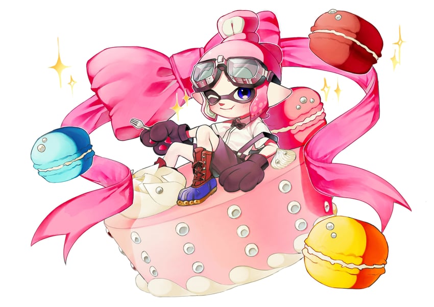 inkling player character and inkling girl (splatoon) drawn by nupi_(nu_55)