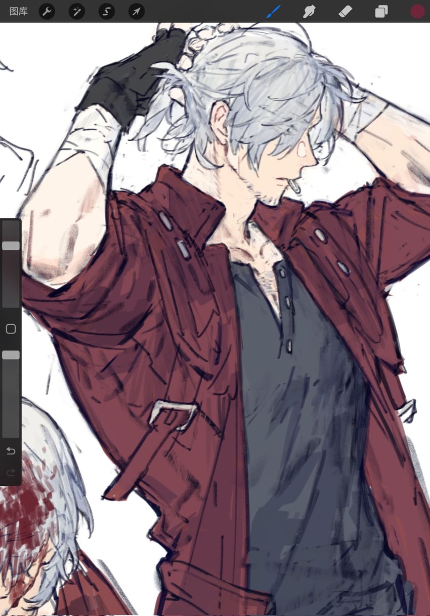 dante (devil may cry and 1 more) drawn by gougougougou