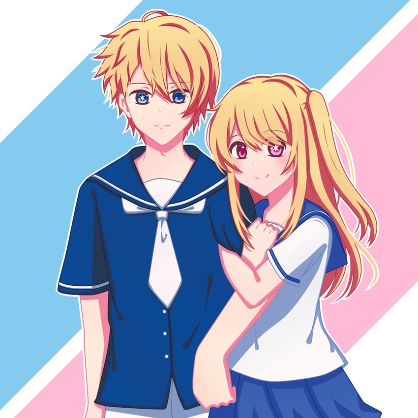 hoshino ruby and hoshino aquamarine (oshi no ko) drawn by mika_(user_15205857)