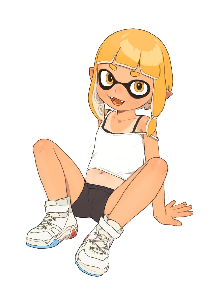 inkling player character and inkling girl (splatoon) drawn by possummachine