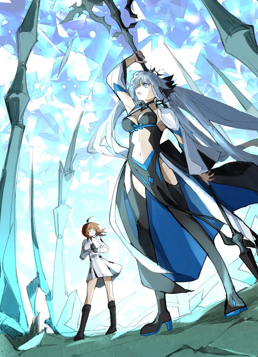 fujimaru ritsuka and morgan le fay (fate and 1 more) drawn by ki_wa001