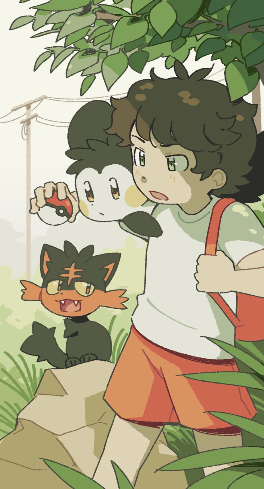 litten and emolga (original and 1 more) drawn by fourleafisland