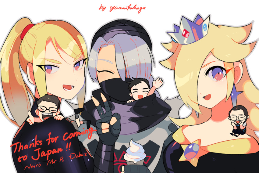 samus aran, rosalina, and sheik (the legend of zelda and 6 more) drawn by yasaikakiage